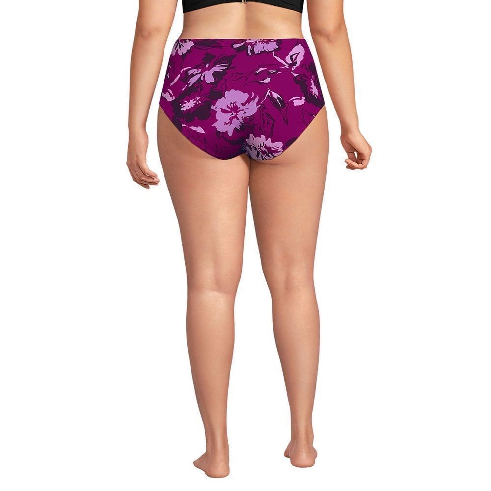 Land's End cheeky high waisted bikini bottoms crimson rose abstract floral Var - Picture 4 of 9